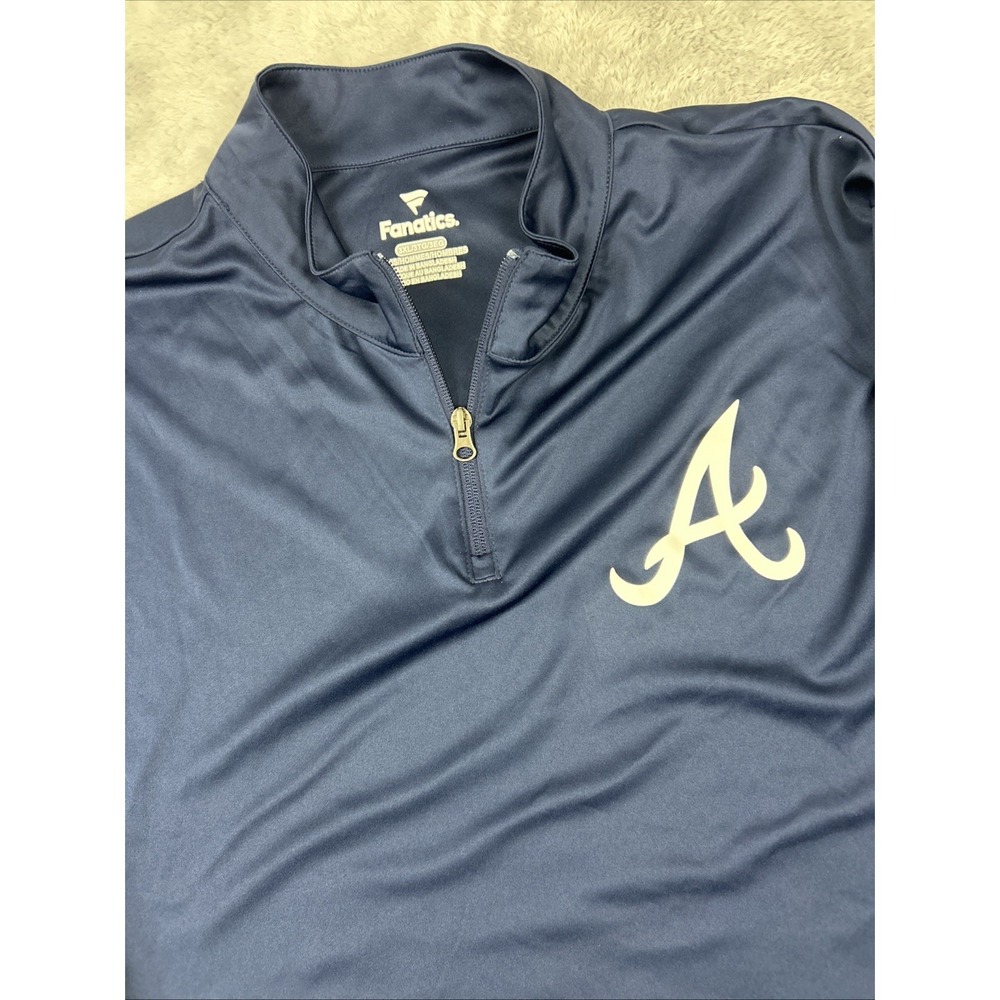 Mens Fanatics Atlanta Braves MLB 1/4 Zip Baseball Pullover Big & Tall 3XL Shirt
